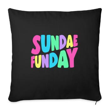 Sundae Funday Gelato Dessert Popsicle Gift Idea - Sofakissenbezug 45 x 45 cm - Schwarz - Vorne