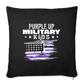 Purple Up For Military Kids - Sofakissenbezug 45 x 45 cm - Schwarz - Vorne