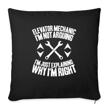 Elevator Fitter Elevator Mechanic Elevator Mechanic - Sofa pillowcase 17,3'' x 17,3'' (45 x 45 cm) - black - Front