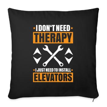 Elevator Fitter Elevator Mechanic Elevator Mechanic - Sofa pillowcase 17,3'' x 17,3'' (45 x 45 cm) - black - Front