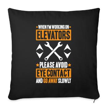 Elevator Fitter Elevator Mechanic Elevator Mechanic - Sofa pillowcase 17,3'' x 17,3'' (45 x 45 cm) - black - Front