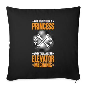 Elevator Fitter Elevator Mechanic Elevator Mechanic - Sofa pillowcase 17,3'' x 17,3'' (45 x 45 cm) - black - Front