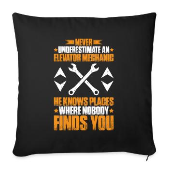 Elevator Fitter Elevator Mechanic Elevator Mechanic - Sofa pillowcase 17,3'' x 17,3'' (45 x 45 cm) - black - Front
