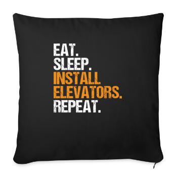 Elevator Fitter Elevator Mechanic Elevator Mechanic - Sofa pillowcase 17,3'' x 17,3'' (45 x 45 cm) - black - Front