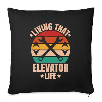 Elevator Fitter Elevator Mechanic Elevator Mechanic - Sofa pillowcase 17,3'' x 17,3'' (45 x 45 cm) - black - Front