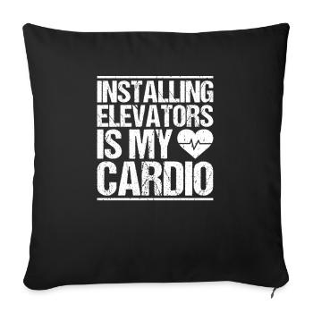 Elevator Fitter Elevator Mechanic Elevator Mechanic - Sofa pillowcase 17,3'' x 17,3'' (45 x 45 cm) - black - Front