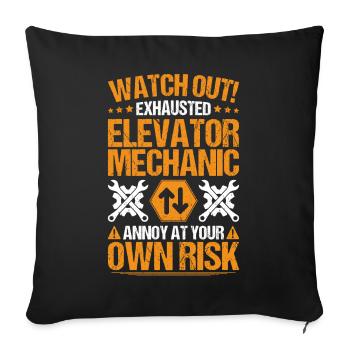 Elevator Fitter Elevator Mechanic Elevator Mechanic - Sofa pillowcase 17,3'' x 17,3'' (45 x 45 cm) - black - Front