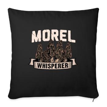 Morel Whisperer I Funny Mycologist Mushroom - Sofakissenbezug 45 x 45 cm - Schwarz - Vorne