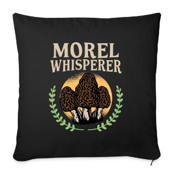 Morel Whisperer I Funny Schwammerlsucher Pilze - Sofakissenbezug 45 x 45 cm - Schwarz - Vorne