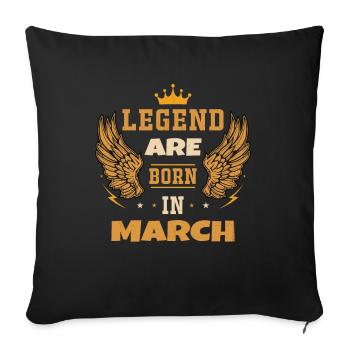 Légend née en Mars - Housse de coussin décorative 45 x 45 cm - noir - Devant