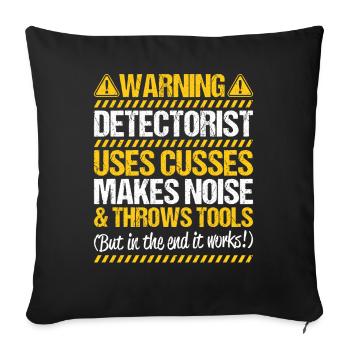Détecteur Sondler Détecteur de métaux - Housse de coussin décorative 45 x 45 cm - noir - Devant