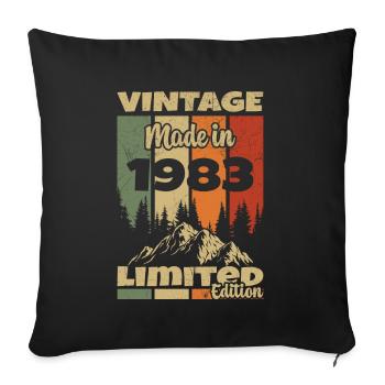 1983 Vintage 1983 Limited Edition Gift - Sofa pillowcase 17,3'' x 17,3'' (45 x 45 cm) - black - Front