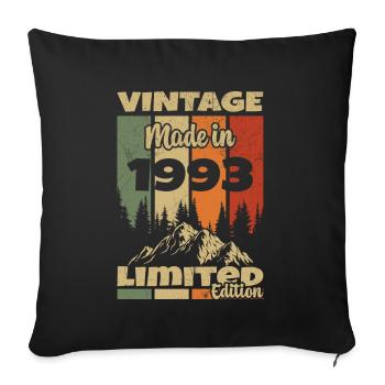 Vintage 1993 Birthday Gift 1993 - Sofa pillowcase 17,3'' x 17,3'' (45 x 45 cm) - black - Front