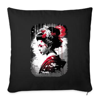 Japan Tradition Japanisch Kultur Frau - Sofakissenbezug 45 x 45 cm - Schwarz - Vorne