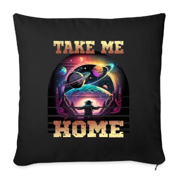 Astronaut Take Me Home für einen Kinder und - Sofakissenbezug 45 x 45 cm - Schwarz - Vorne
