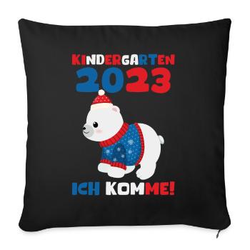 Kindergarten 2023 Ich Komme Jungen Kita Geschenk - Sofakissenbezug 45 x 45 cm - Schwarz - Vorne
