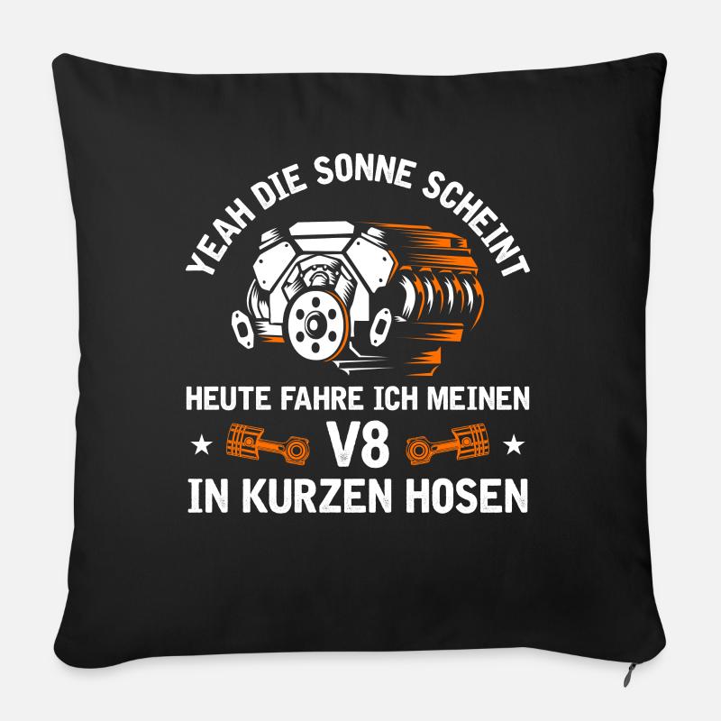 8 Zylinder Tuner Tuning V8 - Sofakissenbezug 45 x 45 cm - Schwarz