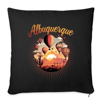 Albuquerque Ballon New Mexico Heißluftballon - Sofakissenbezug 45 x 45 cm - Schwarz - Vorne