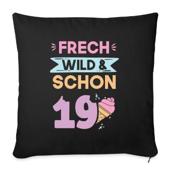19 Jahre Geburtstag Eis essen - Sofakissenbezug 45 x 45 cm - Schwarz - Vorne