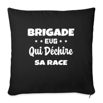Brigade Evg Cadeau Homme Evg Humour Drôle - Housse de coussin décorative 45 x 45 cm - noir - Devant