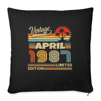 Vintage Nées En Avril 1987 Cadeau D'anniversaire - Housse de coussin décorative 45 x 45 cm - noir - Devant