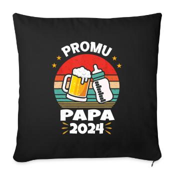 Promoted to Future Dad 2024 - Sofa pillowcase 17,3'' x 17,3'' (45 x 45 cm) - black - Front