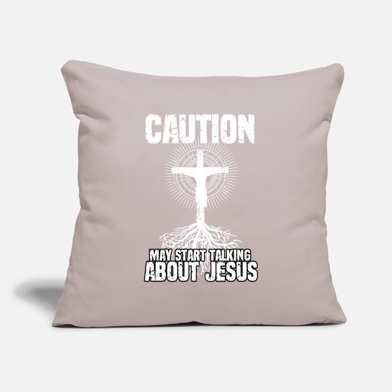 Caution May Start Talking About Jesus I Bibel Sofakissenbezug 45 x 45 cm