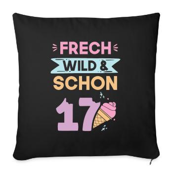 17 Jahre Geburtstag Eis essen - Sofakissenbezug 45 x 45 cm - Schwarz - Vorne