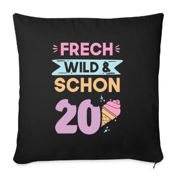 Geschenk 20 Jahre Geburtstag Eis essen - Sofakissenbezug 45 x 45 cm - Schwarz - Vorne