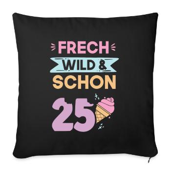 Geschenk 25 Jahre Geburtstag Eis essen - Sofakissenbezug 45 x 45 cm - Schwarz - Vorne