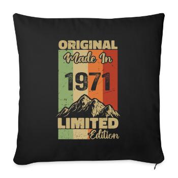 1971 Original - Fabriqué en 1971 - Edition Limitée - Housse de coussin décorative 45 x 45 cm - noir - Devant