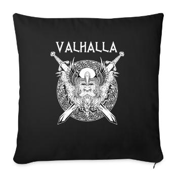 Valhalla I Viking Warrior I Walhalla I Wikinger - Sofakissenbezug 45 x 45 cm - Schwarz - Vorne