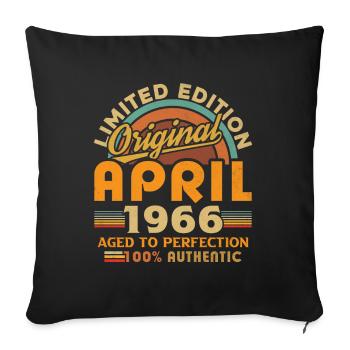 April 1966 Anniversary April 1966 April - Sofa pillowcase 17,3'' x 17,3'' (45 x 45 cm) - black - Front