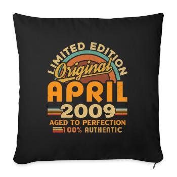 2009 April Birthday Gift April 2009 - Sofa pillowcase 17,3'' x 17,3'' (45 x 45 cm) - black - Front