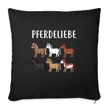 HORSESPACKPFERDELIEBE - Sofakissenbezug 45 x 45 cm - Schwarz - Vorne