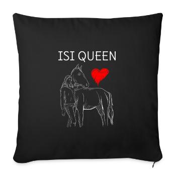 RIDERANDHORSEILLUSTRATION2 ISIQUEEN - Sofakissenbezug 45 x 45 cm - Schwarz - Vorne