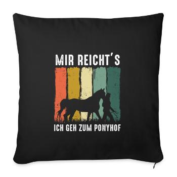 OWNERANDHORSEWALKINGMIRREICHTSICHGEHZUMPONYHOF(1) - Sofakissenbezug 45 x 45 cm - Schwarz - Vorne