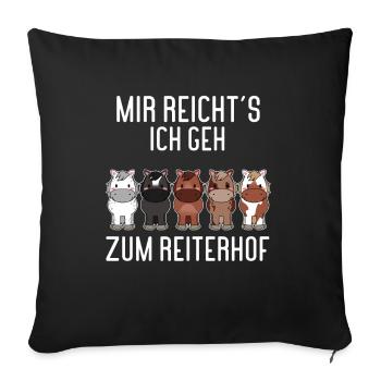 HORSESPACK2MIRREICHTSICHGEHZUMREITERHOF - Sofakissenbezug 45 x 45 cm - Schwarz - Vorne