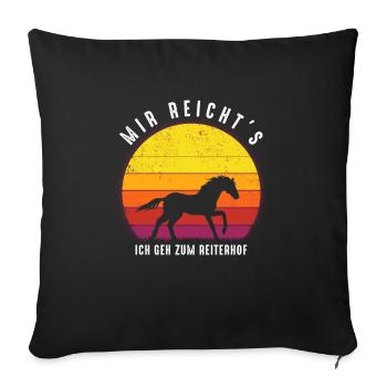 SUNSETHHORSE MIRREICHTSICHGEHZUMREITERHOF - Sofakissenbezug 45 x 45 cm - Schwarz - Vorne