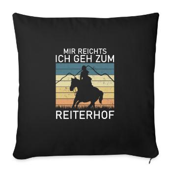 VINTAGEMIRREICHTSICHGEHZUMREITERHOF - Sofakissenbezug 45 x 45 cm - Schwarz - Vorne