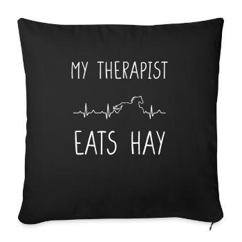 HEARTBEATMYTHERAPISTEASTHAY Copier - Housse de coussin décorative 45 x 45 cm - noir - Devant