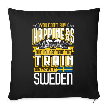 Travel Sweden - Sofa pillowcase 17,3'' x 17,3'' (45 x 45 cm) - black - Front
