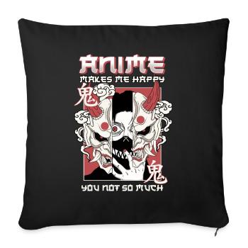 ANIME BOYS2 ANIMEMAKESMEHAPPYYOUNOTSOMUCH - Sofa pillowcase 17,3'' x 17,3'' (45 x 45 cm) - black - Front