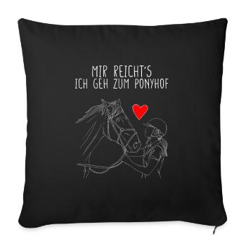 OUTLINEHORSEANDGIRLMIREICHTSICHGEHJZUMPONYHOF - Sofakissenbezug 45 x 45 cm - Schwarz - Vorne
