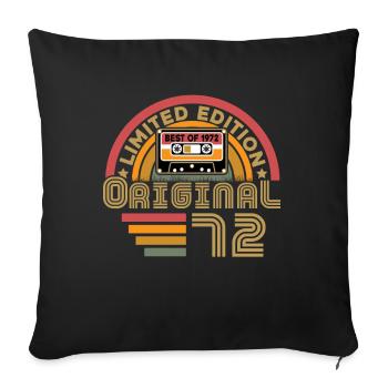 1972 Vintage Original 1972 Geburtstagsgeschenk - Sofakissenbezug 45 x 45 cm - Schwarz - Vorne