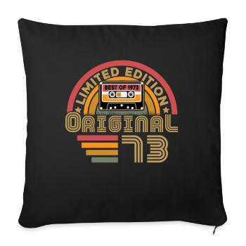 1973 Vintage Original 1973 Geburtstagsgeschenk - Sofakissenbezug 45 x 45 cm - Schwarz - Vorne