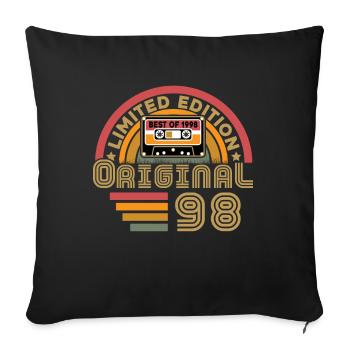 1998 Vintage Original 1998 Birthday Gift - Sofa pillowcase 17,3'' x 17,3'' (45 x 45 cm) - black - Front