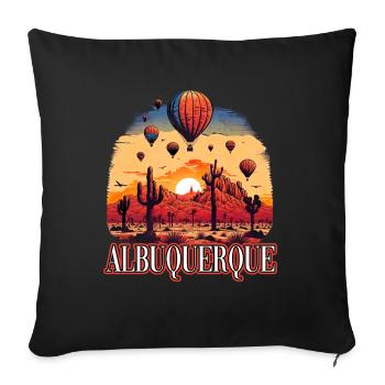 Albuquerque Ballon New Mexico Heißluftballon - Sofakissenbezug 45 x 45 cm - Schwarz - Vorne