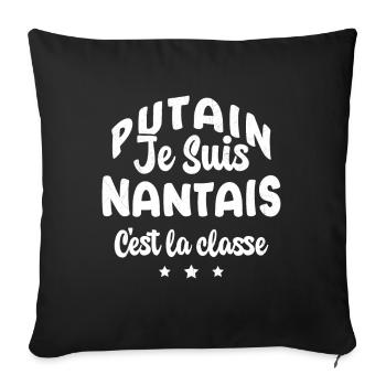 Je suis nantais c'est la classe - Housse de coussin décorative 45 x 45 cm - noir - Devant