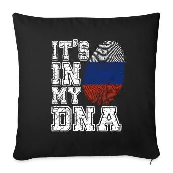 It's In My DNA Russia Patriotic Russian Gift - Sofa pillowcase 17,3'' x 17,3'' (45 x 45 cm) - black - Front